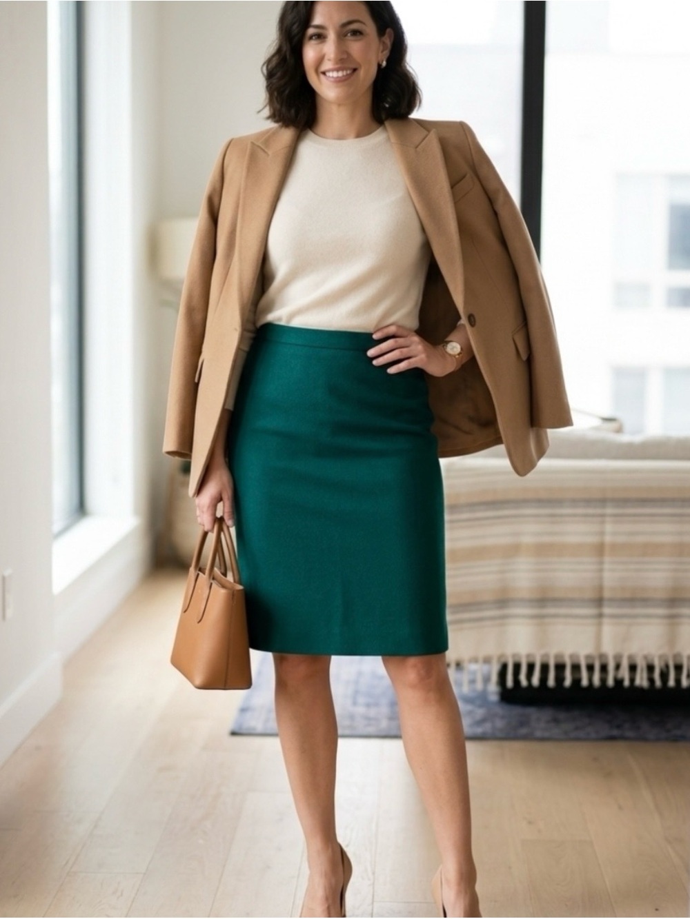 J. Crew Emerald Green Pencil Skirt